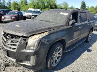 2015 Cadillac Escalade ESV Luxury Collection z VIN 1GYS4HKJ5FR186005, wystawiony jako Copart lot #59779274 z przebiegiem Nie podano mil oraz Szkoda całkowita • Salvage title. Historia ofert i sprzedaży dostępna na DreamBid. Obrazek 1.