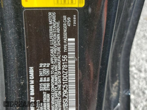 2013 BMW M6 z VIN WBSLZ9C51DDZ78156, wystawiony jako Copart lot #76730454 z przebiegiem 81 210 mil mil oraz Czysty tytuł • Clean title. Historia ofert i sprzedaży dostępna na DreamBid. Obrazek 12.