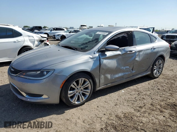 2015 Chrysler 200 Limited with VIN 1C3CCCAB1FN672686, listed as a Copart auction lot 52155565 with 117,710 mi miles and Salvage Title. Bid and sale history available at carsss.com. Image 1.