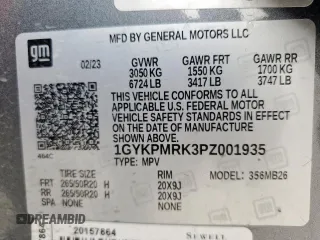 2023 Cadillac LYRIQ RWD Luxury z VIN 1GYKPMRK3PZ001935, wystawiony jako Copart lot #53645875 z przebiegiem Nie podano mil oraz Nie do naprawy • Non repairable. Historia ofert i sprzedaży dostępna na DreamBid. Obrazek 14.