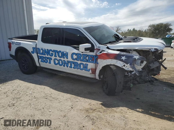 2023 Ford F-150 Raptor with VIN 1FTFW1RJ4PFC98974, listed as a Copart auction lot 47208565 with Not Provided miles and Salvage Title. Bid and sale history available at DreamBid. Image 4.