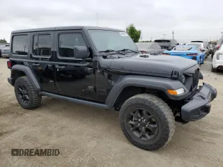 2022 Jeep Wrangler Unlimited Sport S with VIN 1C4HJXDG6NW141997, listed as a Copart auction lot 58938655 with 67,222 mi miles and Salvage title. Bid and sale history available at DreamBid. Image 5.