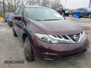 2013 Nissan Murano SV with VIN JN8AZ1MW5DW313664, listed as a IAAI auction lot 41570191 with 125,497 mi miles and . Bid and sale history available at carsss.com. Image 1.