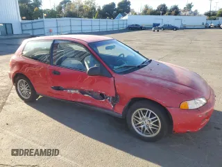 1993 Honda Civic CX with VIN 2HGEH2357PH500956, listed as a Copart auction lot 77437544 with 165,967 mi miles and Salvage Title. Bid and sale history available at DreamBid. Image 4.