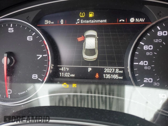 2013 Audi A7 Premium Plus with VIN WAUYGAFC1DN079559, listed as a Copart auction lot 46004095 with 135,165 mi miles and Salvage title. Bid and sale history available at DreamBid. Image 9.