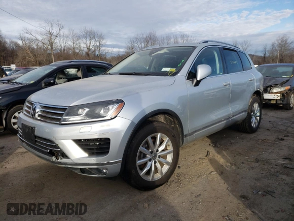 2017 Volkswagen Touareg Sport with VIN WVGEF7BP1HD006980, listed as a Copart auction lot 37464813 with Not Provided miles and . Bid and sale history available at DreamBid. Image 1.
