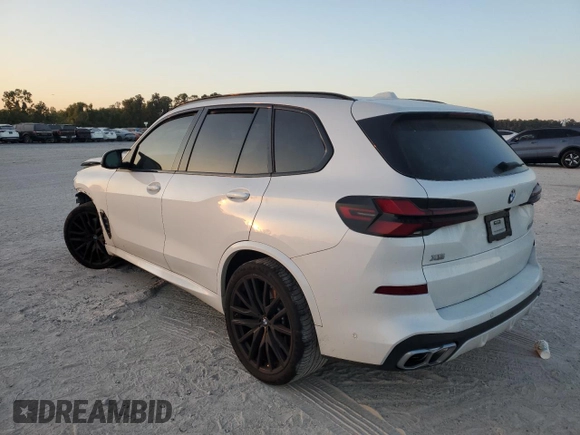 2024 BMW X5 M60i with VIN 5UX33EU07R9T12139, listed as a Copart auction lot 77326454 with 0 mi miles and Salvage Title. Bid and sale history available at carsss.com. Image 2.