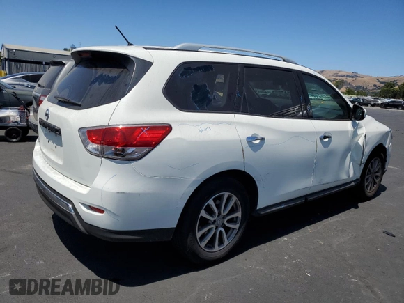 2015 Nissan Pathfinder S with VIN 5N1AR2MNXFC682500, listed as a Copart auction lot 61003095 with 105,754 mi miles and Salvage title. Bid and sale history available at DreamBid. Image 3.