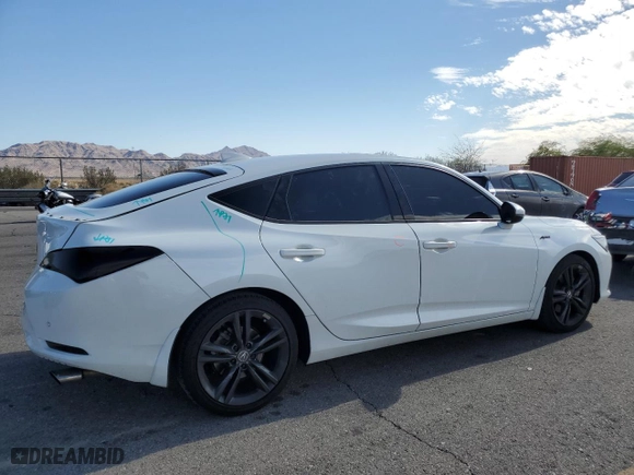 2023 Acura Integra w/A-Spec Technology Package with VIN 19UDE4H62PA017729, listed as a Copart auction lot 71609764 with 25,271 mi miles and Salvage Title. Bid and sale history available at carsss.com. Image 3.