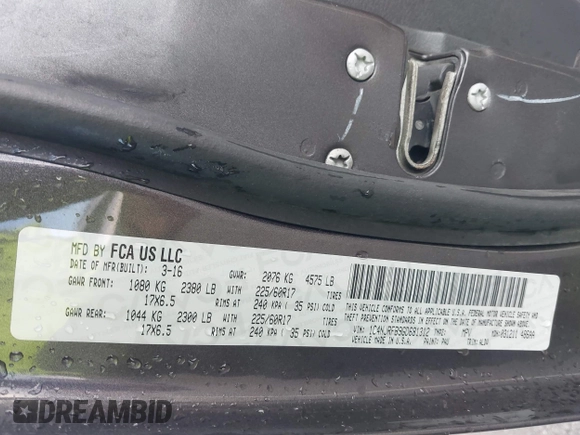 2016 Jeep Patriot High Altitude with VIN 1C4NJRFB9GD681312, listed as a IAAI auction lot 40748710 with 97,471 mi miles and . Bid and sale history available at DreamBid. Image 9.