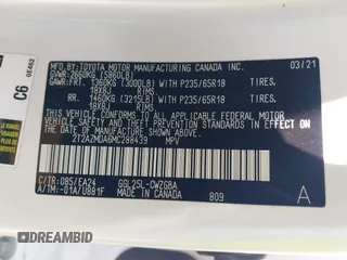 2021 Lexus RX 350 with VIN 2T2AZMDA6MC288439, listed as a IAAI auction lot 42514163 with 60,048 mi miles and . Bid and sale history available at DreamBid. Image 9.