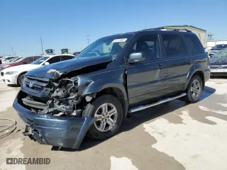 2005 Honda Pilot EX-L with NAVI with VIN 2HKYF18775H564960, listed as a Copart auction lot 46710885 with 202,397 mi miles and Salvage Title. Bid and sale history available at carsss.com. Image 1.
