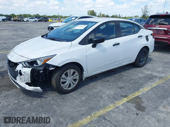 2024 Nissan Versa S with VIN 3N1CN8DV7RL885576, listed as a IAAI auction lot 42136552 with 19,023 mi miles. Bid and sale history available at carsss.com. Image 2.
