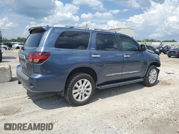 2018 Toyota Sequoia Platinum with VIN 5TDDY5G16JS159903, listed as a Copart auction lot 59853554 with 0 mi miles and Salvage Title. Bid and sale history available at carsss.com. Image 3.