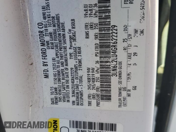 2016 Lincoln MKZ Hybrid with VIN 3LN6L2LU4GR622229, listed as a Copart auction lot 45312325 with 144,922 mi miles and Salvage Title. Bid and sale history available at DreamBid. Image 14.