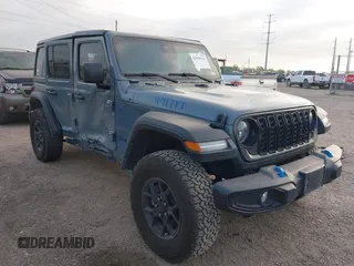 2024 Jeep Wrangler Willys z VIN 1C4RJXN68RW189727, wystawiony jako IAAI lot #41829511 z przebiegiem 12 719 mil mil oraz . Historia ofert i sprzedaży dostępna na DreamBid. Obrazek 1.