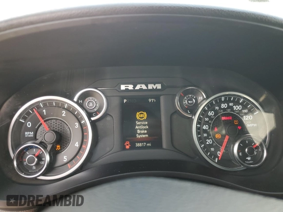 2024 Ram 2500 Big Horn with VIN 3C6UR5DL3RG106158, listed as a Copart auction lot 54498835 with 38,817 mi miles and Salvage Title. Bid and sale history available at carsss.com. Image 9.