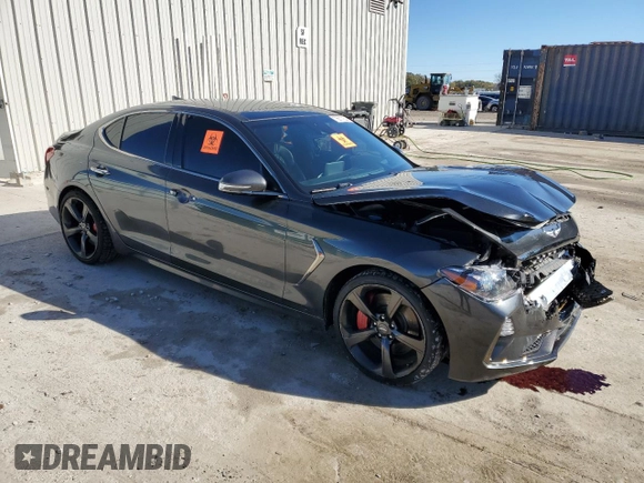 2019 Genesis G70 3.3T Advanced with VIN KMTG34LE1KU022137, listed as a Copart auction lot 76611254 with 59,082 mi miles and Salvage Title. Bid and sale history available at carsss.com. Image 4.
