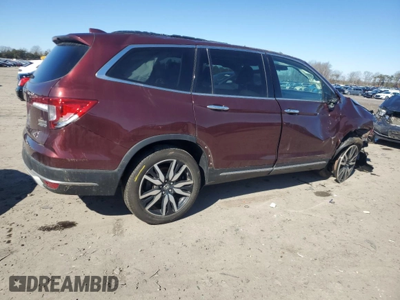2022 Honda Pilot Touring 7-Passenger with VIN 5FNYF6H67NB010708, listed as a Copart auction lot 45143385 with 117,756 mi miles and Salvage Title. Bid and sale history available at carsss.com. Image 3.