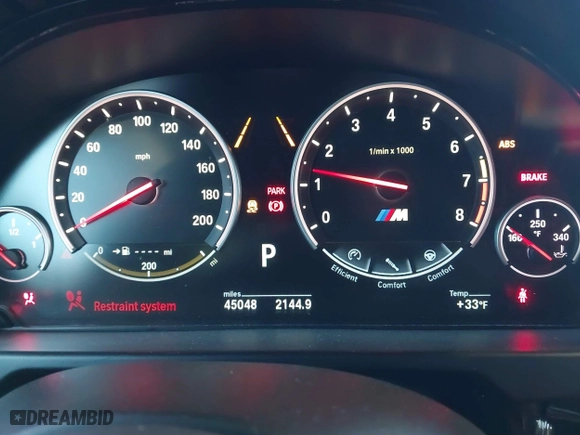 2018 BMW X5 M with VIN 5YMKT6C56J0Y84190, listed as a IAAI auction lot 41623494 with 45,048 mi miles. Bid and sale history available at carsss.com. Image 7.
