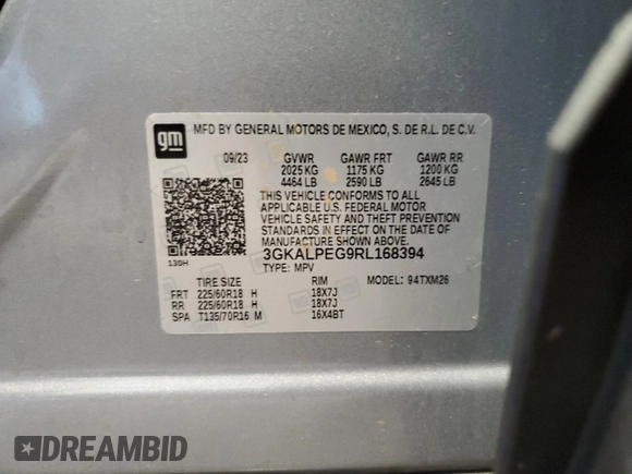 2024 GMC Terrain SLT with VIN 3GKALPEG9RL168394, listed as a Copart auction lot 60833435 with 45,667 mi miles and Clean title. Bid and sale history available at DreamBid. Image 13.