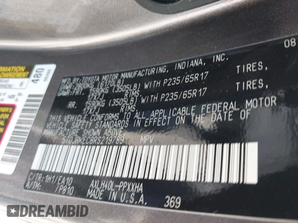2024 Toyota Sienna XLE z VIN 5TDJRKEC8RS219789, wystawiony jako IAAI lot #41655786 z przebiegiem 1612 mil mil oraz . Historia ofert i sprzedaży dostępna na DreamBid. Obrazek 9.