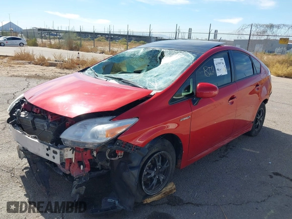 2013 Toyota Prius One with VIN JTDKN3DU1D1638010, listed as a IAAI auction lot 41599746 with 1 mi miles. Bid and sale history available at carsss.com. Image 2.