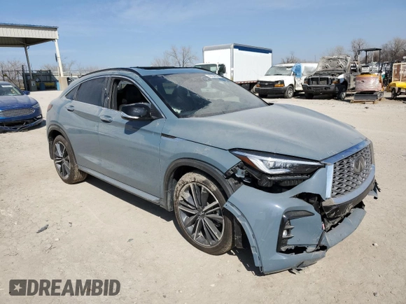 2023 Infiniti QX55 Essential with VIN 3PCAJ5KR7PF115801, listed as a Copart auction lot 48734335 with 20,898 mi miles and Salvage title. Bid and sale history available at DreamBid. Image 4.