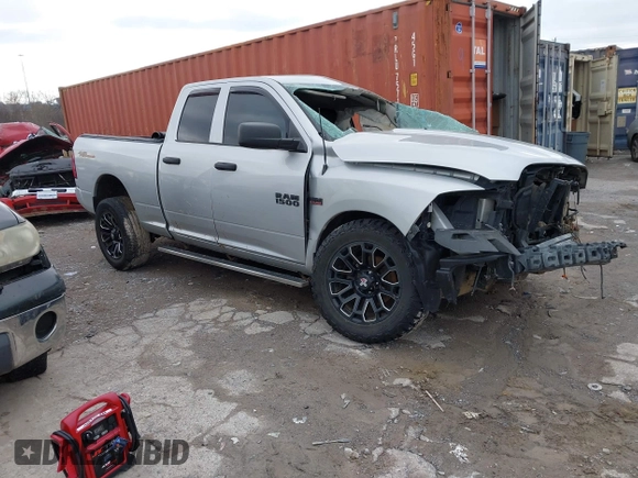 2018 Ram 1500 Tradesman with VIN 1C6RR7FT8JS293215, listed as a IAAI auction lot 41577266 with 123,056 mi miles and . Bid and sale history available at DreamBid. Image 1.