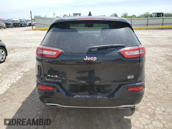 2018 Jeep Cherokee Overland with VIN 1C4PJMJX5JD525872, listed as a Copart auction lot 53783655 with 112,396 mi miles and Salvage title. Bid and sale history available at DreamBid. Image 6.