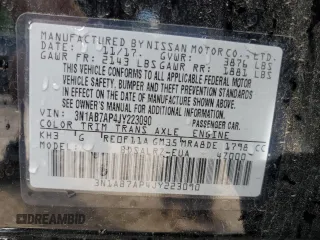 2018 Nissan Sentra S z VIN 3N1AB7AP4JY223090, wystawiony jako Copart lot #56466275 z przebiegiem 91 414 mil mil oraz Szkoda całkowita • Salvage title. Historia ofert i sprzedaży dostępna na DreamBid. Obrazek 12.