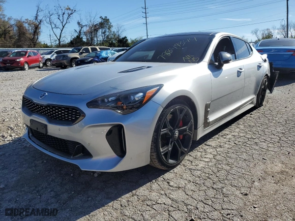 2018 Kia Stinger GT1 with VIN KNAE45LC3J6020364, listed as a Copart auction lot 78849344 with 71,856 mi miles and Salvage Title. Bid and sale history available at carsss.com. Image 1.