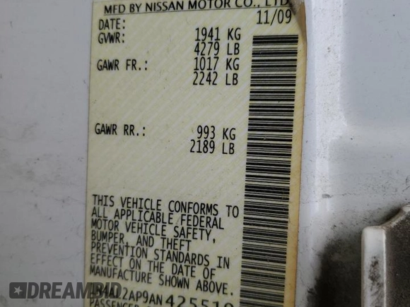 2010 Nissan Altima 2.5 SL with VIN 1N4AL2AP9AN425519, listed as a Copart auction lot 51342235 with 151,416 mi miles and Salvage Title. Bid and sale history available at carsss.com. Image 14.