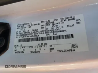 2016 Ford F-150 XL z VIN 1FTMF1C85GKD82208, wystawiony jako Copart lot #56294825 z przebiegiem 173 922 mil mil oraz Szkoda całkowita • Salvage title. Historia ofert i sprzedaży dostępna na DreamBid. Obrazek 12.