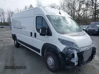 2024 Ram ProMaster Cargo Tradesman with VIN 3C6LRVDG2RE150517, listed as a IAAI auction lot 41462460 with 3,374 mi miles and . Bid and sale history available at DreamBid. Image 1.