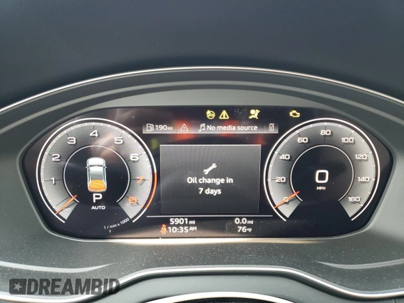2023 Audi Q5 S line Premium Plus with VIN WA1EAAFY4P2130829, listed as a Copart auction lot 59838705 with 5,901 mi miles and Salvage title. Bid and sale history available at DreamBid. Image 9.