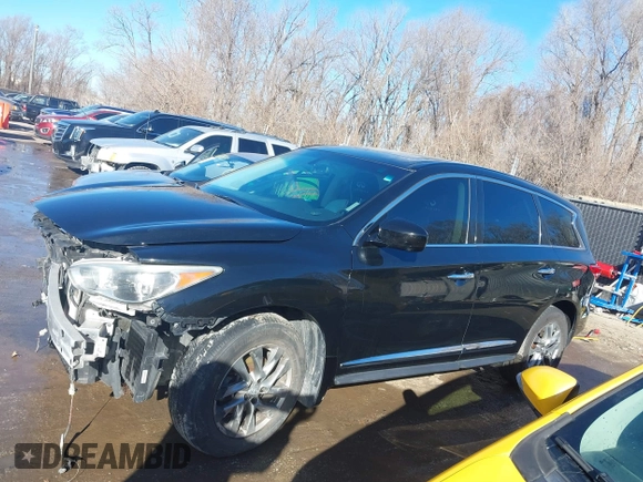 2013 Infiniti JX35 with VIN 5N1AL0MM7DC307092, listed as a IAAI auction lot 41625062 with 162,553 mi miles. Bid and sale history available at carsss.com. Image 14.