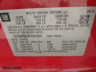 2015 Chevrolet Silverado 1500 LS with VIN 1GCRCPEC3FZ353069, listed as a IAAI auction lot 40289677 with 166,339 mi miles. Bid and sale history available at carsss.com. Image 9.