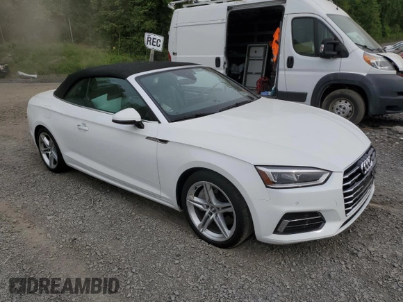 2018 Audi A5 Cabriolet Premium Plus z VIN WAUYNGF59JN017168, wystawiony jako Copart lot #57967415 z przebiegiem 12 383 mil mil oraz Szkoda całkowita • Salvage title. Historia ofert i sprzedaży dostępna na DreamBid. Obrazek 4.