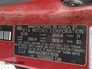 2011 Kia Forte EX with VIN KNAFU4A26B5378039, listed as a Copart auction lot 54790465 with 181,104 mi miles and Salvage Title. Bid and sale history available at carsss.com. Image 13.