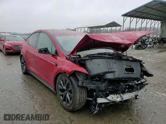 2023 Tesla Model X with VIN 7SAXCBE52PF365140, listed as a Copart auction lot 44564965 with 27,107 mi miles and Salvage Title. Bid and sale history available at DreamBid. Image 10.