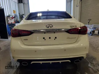 2020 Infiniti Q50 Red Sport 400 with VIN JN1FV7AR4LM660818, listed as a Copart auction lot 53463684 with 78,690 mi miles and Salvage Title. Bid and sale history available at carsss.com. Image 6.