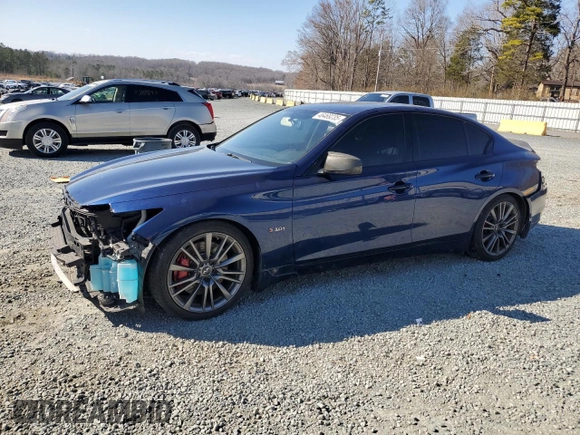 2017 Infiniti Q50 Red Sport 400 with VIN JN1FV7AR7HM870594, listed as a Copart auction lot 46469235 with 70,598 mi miles and Salvage Title. Bid and sale history available at carsss.com. Image 1.