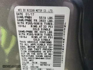 2017 Infiniti QX70 with VIN JN8CS1MW4HM413561, listed as a Copart auction lot 55653464 with 0 mi miles and Salvage Title. Bid and sale history available at carsss.com. Image 13.