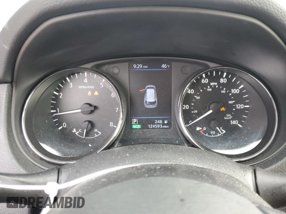 2020 Nissan Rogue SL with VIN 5N1AT2MT2LC757508, listed as a Copart auction lot 45053595 with 124,593 mi miles and Salvage Title. Bid and sale history available at DreamBid. Image 9.