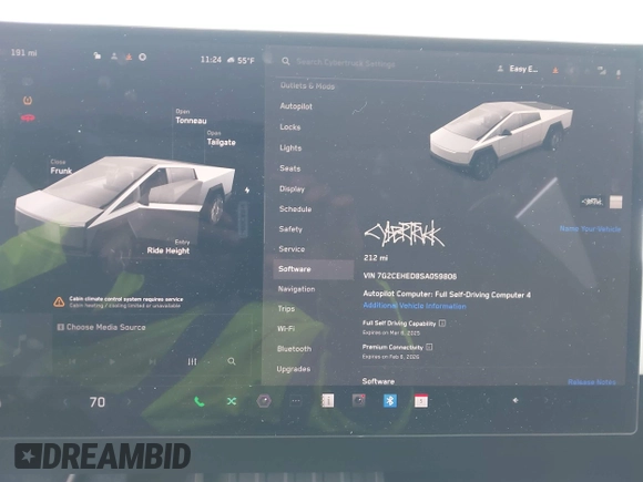 2025 Tesla Cybertruck с VIN 7G2CEHED8SA059806, выставлен на аукционе IAAI как лот 41706116 с пробегом 212 миль миль и . История ставок и продаж доступна на DreamBid. Изображение 18.