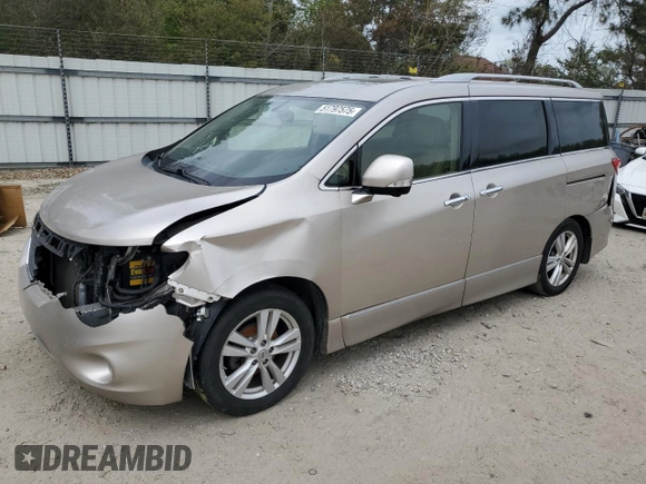 2013 Nissan Quest LE with VIN JN8AE2KP8D9069181, listed as a Copart auction lot 51797575 with 150,095 mi miles and Salvage Title. Bid and sale history available at carsss.com. Image 1.