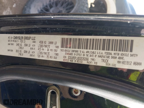 2013 Ram 2500 Longhorn with VIN 3C6UR5PL8DG535266, listed as a IAAI auction lot 41656359 with 202,487 mi miles and . Bid and sale history available at DreamBid. Image 9.