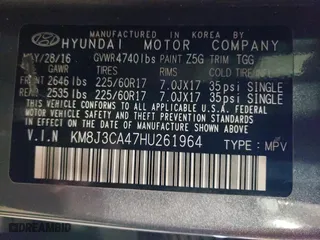 2017 Hyundai Tucson SE with VIN KM8J3CA47HU261964, listed as a Copart auction lot 45949235 with 94,845 mi miles and Salvage Title. Bid and sale history available at carsss.com. Image 16.