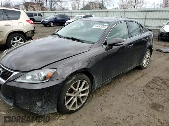 2012 Lexus IS 250 with VIN JTHCF5C21C5054645, listed as a Copart auction lot 51917645 with 286,075 mi miles and Salvage Title. Bid and sale history available at DreamBid. Image 11.